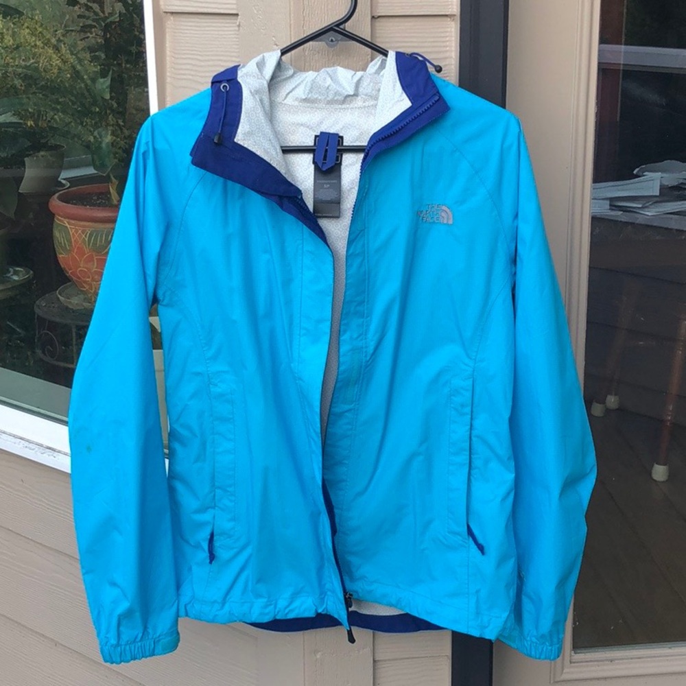 North face blue venture rain jacket